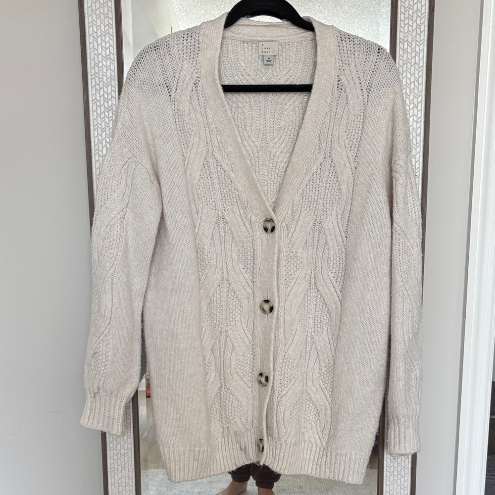 a new day Cream Cable Knit Cardigan